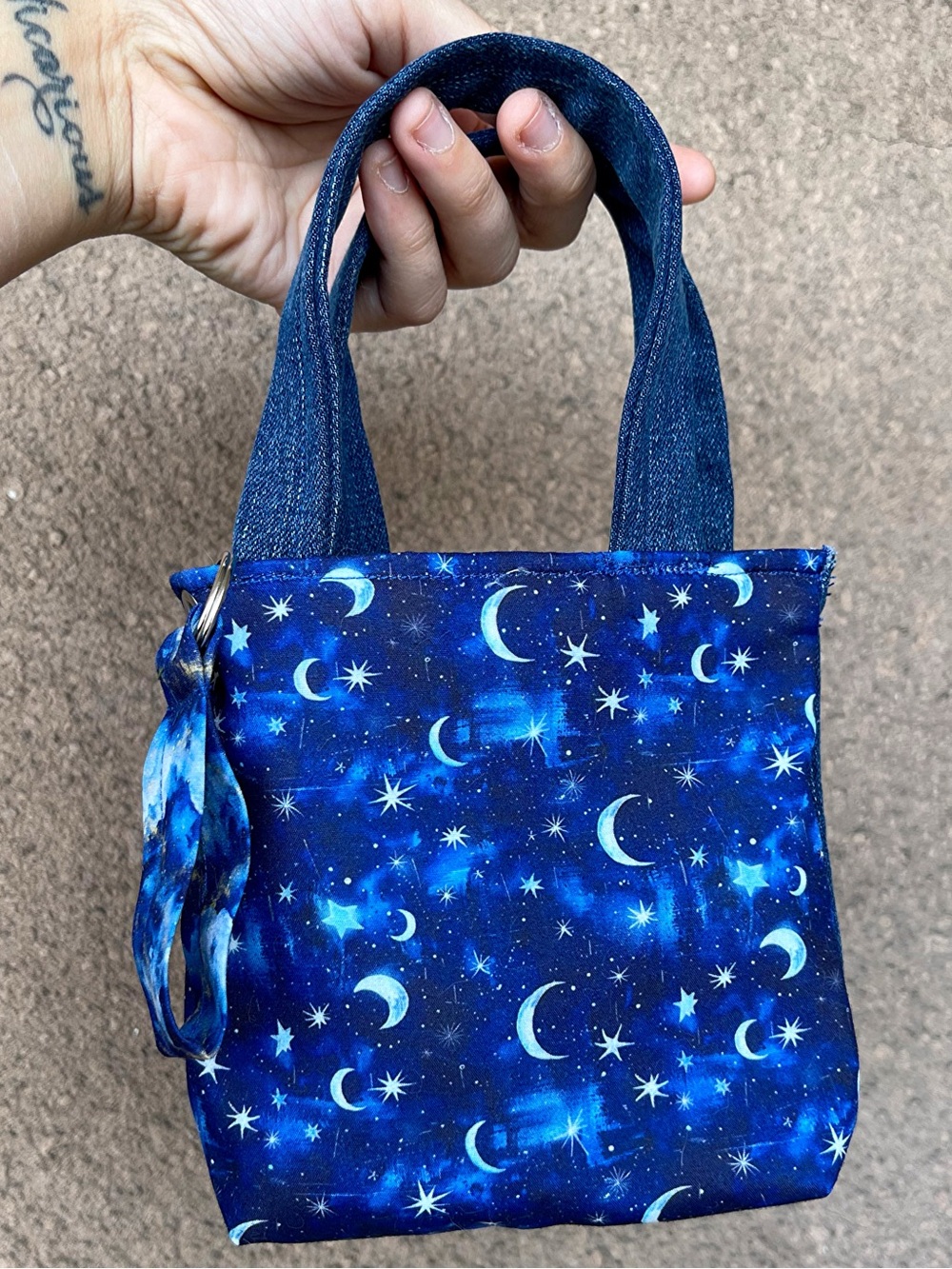 Blue Moon & Stars Tote Bag by Deadgrl Superstar